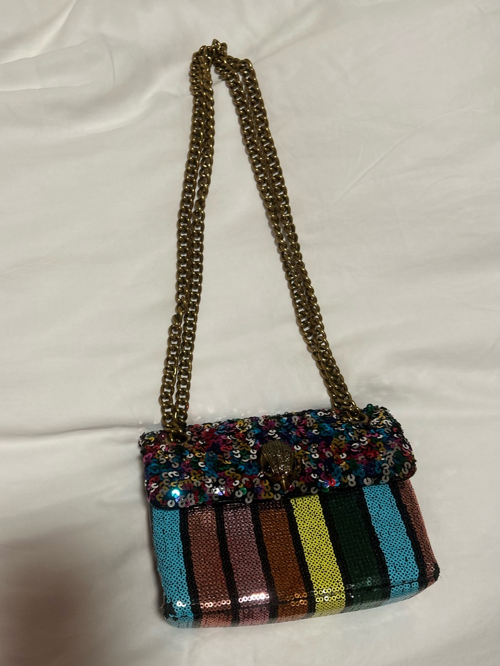 Kurt Geiger Sequin Striped Crossbody Bag in Multicolor